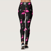 Schwarzer Weihnachtsmann-Claus-Flamingo Leggings (Rückseite)