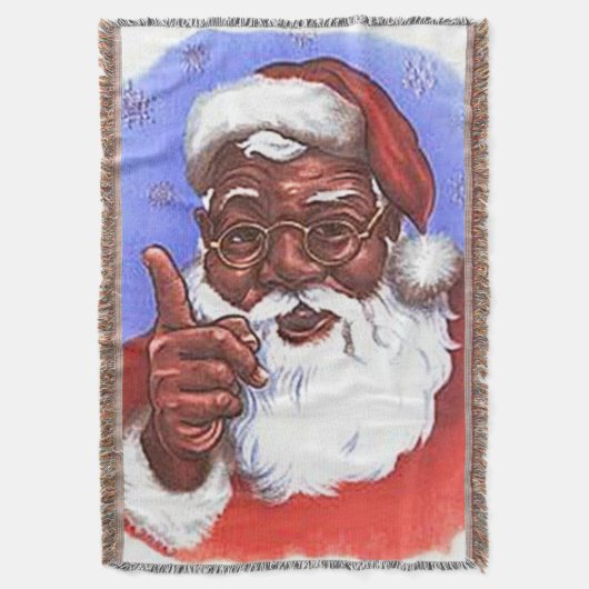 Schwarzer Weihnachtsmann Decke (Vorderseite Vertikal)