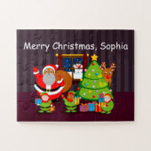 Schwarzer Weihnachtsmann, der Weihnachtsgeschenke  Puzzle (Horizontal)