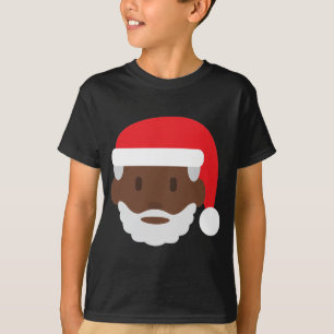 Schwarzer Weihnachtsmann-Emoji T-Shirt