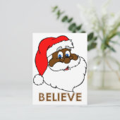 Schwarzer Weihnachtsmann Feiertagspostkarte (Stehend Vorderseite)