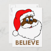 Schwarzer Weihnachtsmann Feiertagspostkarte (Vorne/Hinten)