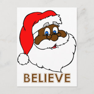 Schwarzer Weihnachtsmann Feiertagspostkarte