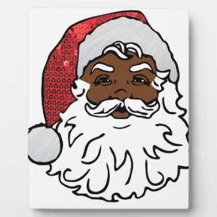 schwarzer Weihnachtsmann Fotoplatte
