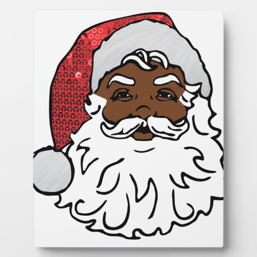 schwarzer Weihnachtsmann Fotoplatte (Vorderseite)