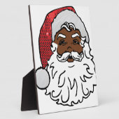 schwarzer Weihnachtsmann Fotoplatte (Seite)