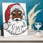 schwarzer Weihnachtsmann Fotoplatte (Seite)