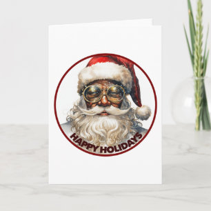 Schwarzer Weihnachtsmann Frohe Feiertage Kwanzaa A Feiertagskarte