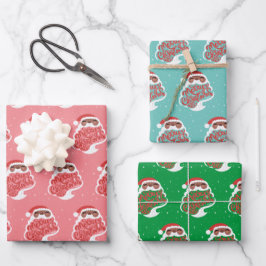 Schwarzer Weihnachtsmann, Frohe Weihnachten alles, Geschenkpapier Set