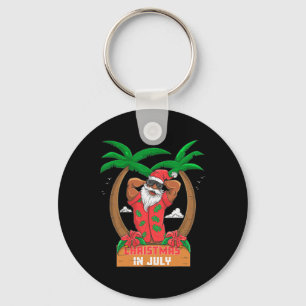 Schwarzer Weihnachtsmann genießt Strand Hawaii Fro Schlüsselanhänger