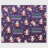 Schwarzer Weihnachtsmann Geschenkpapier (Flach)