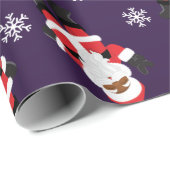 Schwarzer Weihnachtsmann Geschenkpapier (Rolleneckpunkt)
