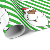 Schwarzer Weihnachtsmann Geschenkpapier (Rolleneckpunkt)