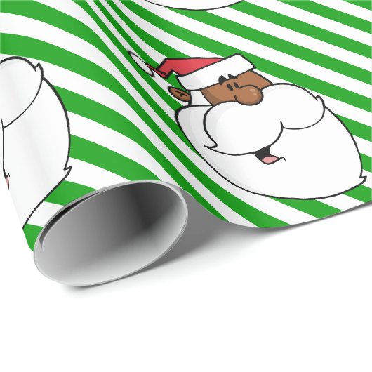 Schwarzer Weihnachtsmann Geschenkpapier (Rolleneckpunkt)