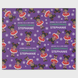 Schwarzer Weihnachtsmann Geschenkpapier