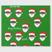 Schwarzer Weihnachtsmann Geschenkpapier (Flach)