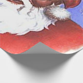 Schwarzer Weihnachtsmann Geschenkpapier (Ecke)