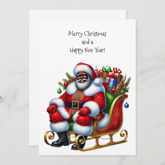 Schwarzer Weihnachtsmann im Schlitten, Geschenke F (Vorne/Hinten)