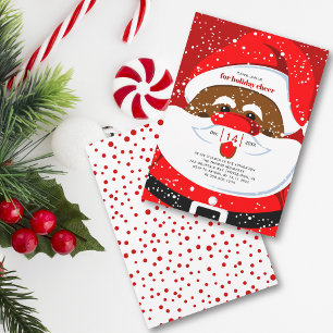 Schwarzer Weihnachtsmann in Rot Weihnachtsfeier Einladung