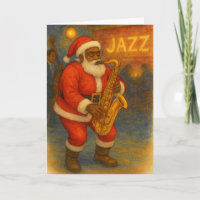 Schwarzer Weihnachtsmann Jazz Saxophon Weihnachtsk