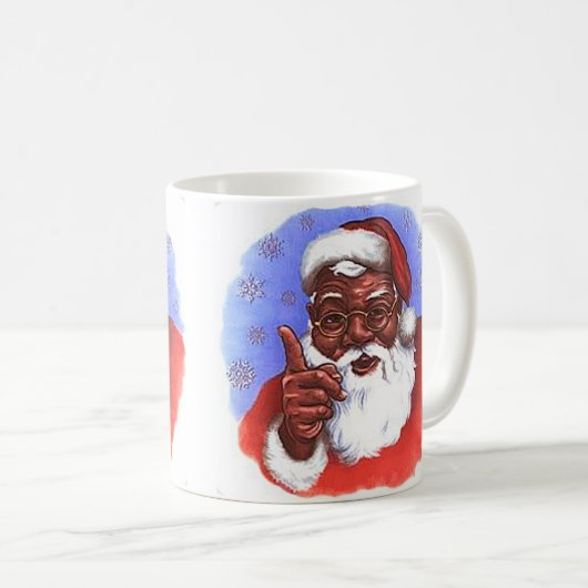 Schwarzer Weihnachtsmann Kaffeetasse (VorderseiteRechts)
