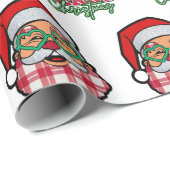 Schwarzer Weihnachtsmann - Karierter Afrikaner Geschenkpapier (Rolleneckpunkt)