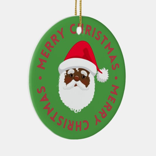 Schwarzer Weihnachtsmann Keramik Ornament (Rechts)