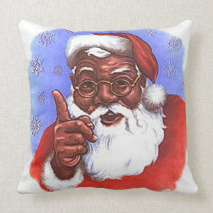 Schwarzer Weihnachtsmann Kissen