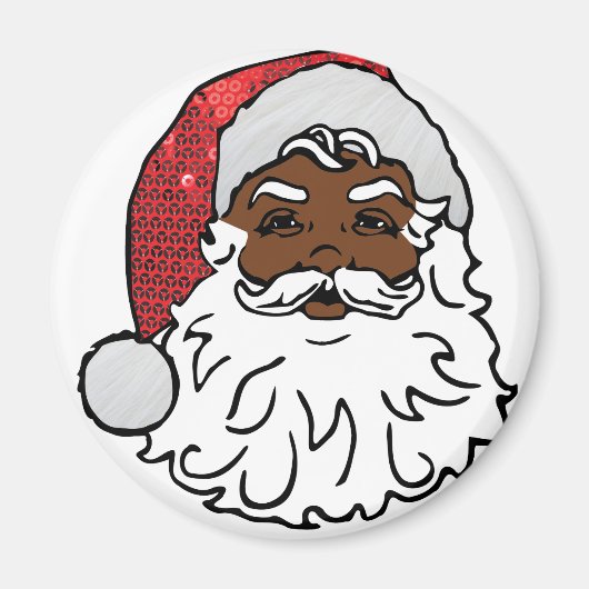 schwarzer Weihnachtsmann Magnet (Vorne)
