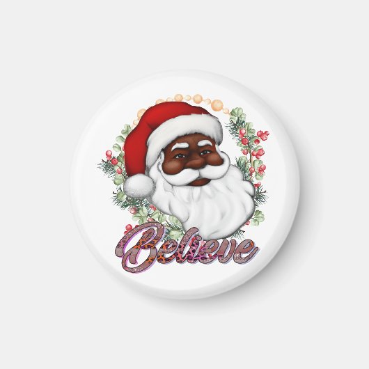 Schwarzer Weihnachtsmann Melanin Man Weihnachtsjub Magnet (Vorne)