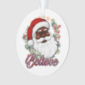 Schwarzer Weihnachtsmann Melanin Man Weihnachtsjub Ornament (Vorderseite)