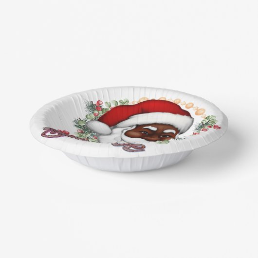 Schwarzer Weihnachtsmann Melanin Man Weihnachtsjub Pappteller (Gewinkelt)