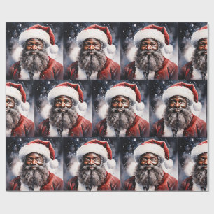 Schwarzer Weihnachtsmann Melanin Weihnachten Bruh Geschenkpapier