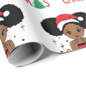 Schwarzer Weihnachtsmann, Melanin Weihnachten, Ugl Geschenkpapier (Rolleneckpunkt)