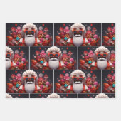 Schwarzer Weihnachtsmann, Melanin Weihnachten, Ugl Geschenkpapier Set (Vorderseite 3)