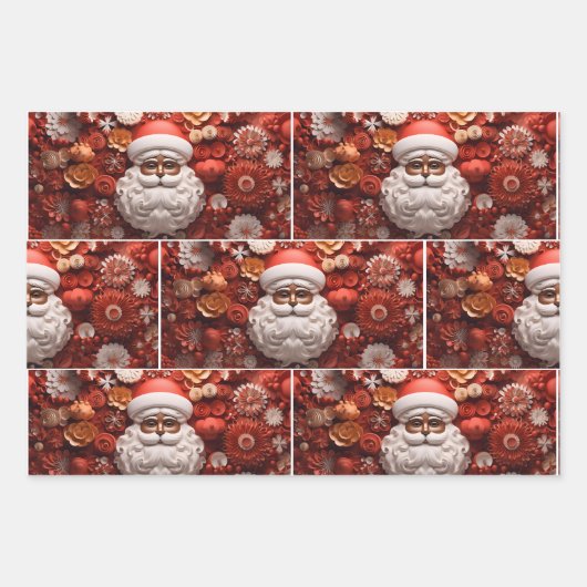 Schwarzer Weihnachtsmann, Melanin Weihnachten, Ugl Geschenkpapier Set (Vorderseite 2)