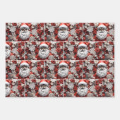 Schwarzer Weihnachtsmann, Melanin Weihnachten, Ugl Geschenkpapier Set (Vorderseite)