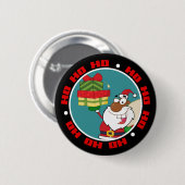 Schwarzer Weihnachtsmann mit Geschenken Button (Vorne & Hinten)