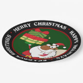 Schwarzer Weihnachtsmann mit Geschenken Pappteller (Schrägansicht)