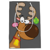 Schwarzer Weihnachtsmann mit Rentier Mittlere Geschenktüte (Vorderseite)