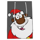 Schwarzer Weihnachtsmann mit Rentier Mittlere Geschenktüte (Rückseite)