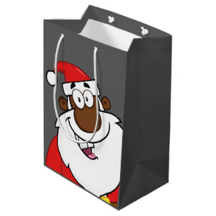 Schwarzer Weihnachtsmann mit Rentier Mittlere Geschenktüte