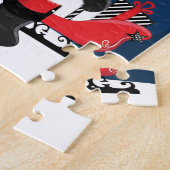 Schwarzer Weihnachtsmann mit Schlitten Puzzle (Seite)