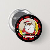 Schwarzer Weihnachtsmann mit Spielzeug-Sack Button (Vorne & Hinten)