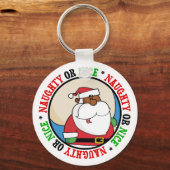 Schwarzer Weihnachtsmann mit Spielzeug-Sack Schlüsselanhänger (Vorderseite)