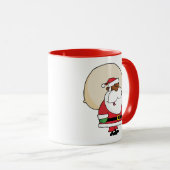 Schwarzer Weihnachtsmann mit Spielzeug-Sack Tasse (VorderseiteRechts)