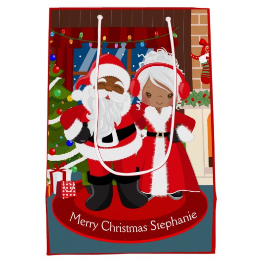 Schwarzer Weihnachtsmann Mittlere Geschenktüte (Rückseite)