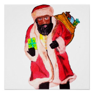 SCHWARZER WEIHNACHTSMANN POSTER