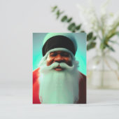 Schwarzer Weihnachtsmann Postkarte (Stehend Vorderseite)