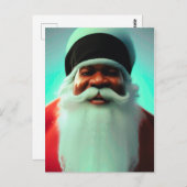 Schwarzer Weihnachtsmann Postkarte (Vorne/Hinten)